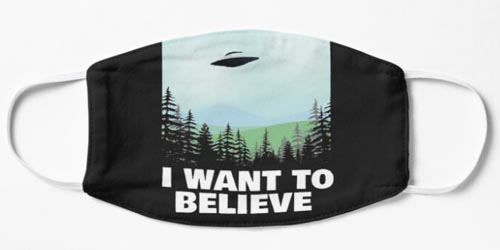 x-files i want to believe face mask