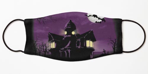 kids spooky haunted house face mask