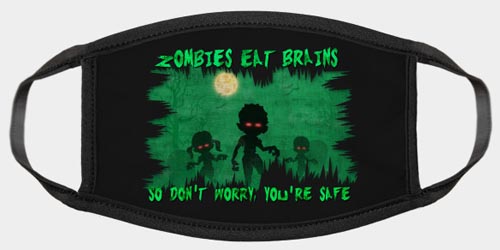 zombies eat brains funny face mask