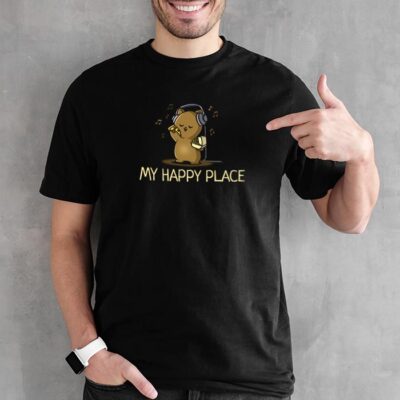 food and music happy place t-shirt