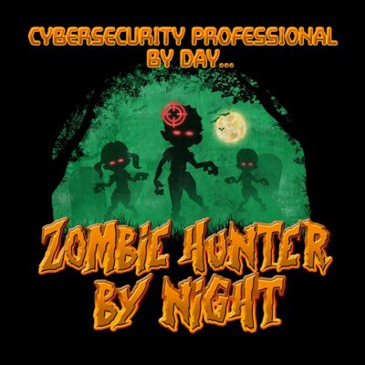 cybersecurity professional halloween zombie t-shirt