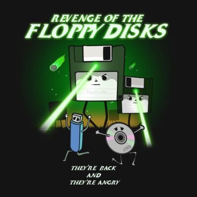revenge of the floppy disks funny geeky t-shirt