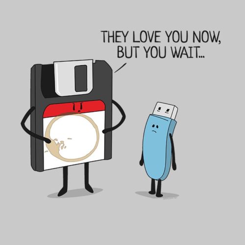 The Coffee Stained Floppy Disk Funny T-Shirt - NerdShizzle.com