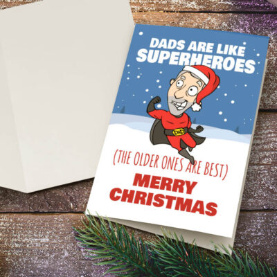 superhero dad christmas card