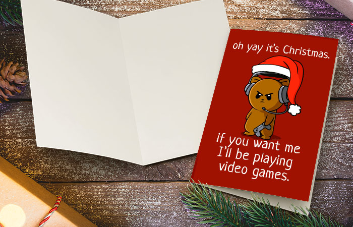Video Gamer funny Christmas Card