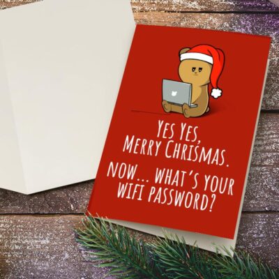funny christmas card for internet addict