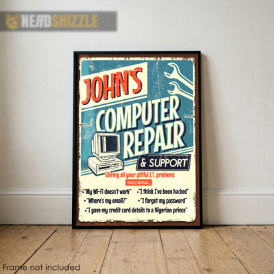 retro tech poster print