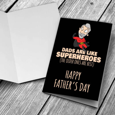 dads are like superheroes fathers day card