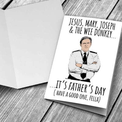 jesus mary joseph wee donkey fathers day card