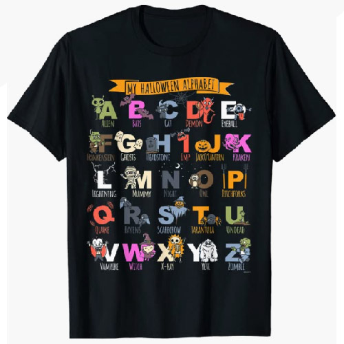 The Halloween Alphabet T-Shirt - NerdShizzle.com