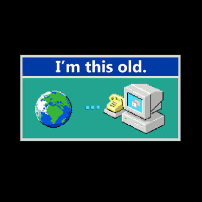 as old as dial-up internet funny t-shirt