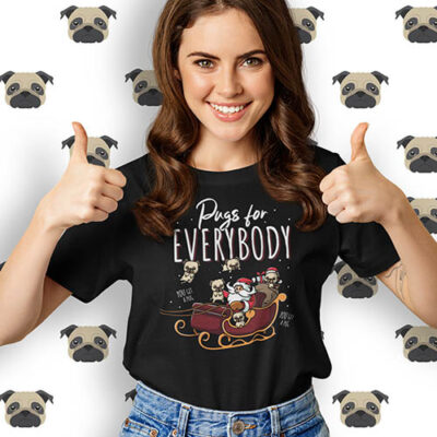 pug lover christmas t-shirt