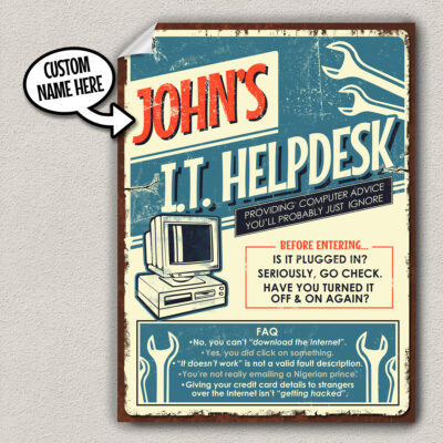 IT Helpdesk Funny Tech Support Custom Poster