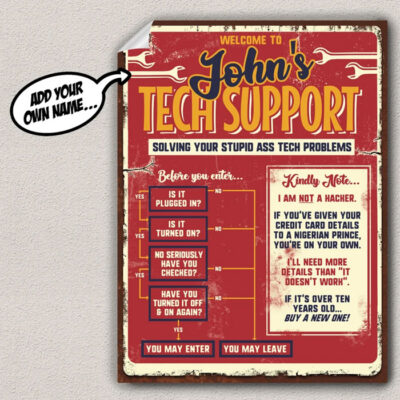 funny tech support solving poster