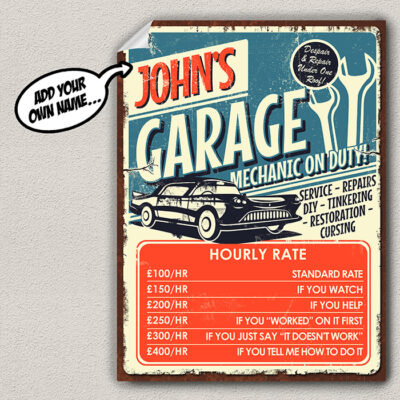 retro workshop garage poster