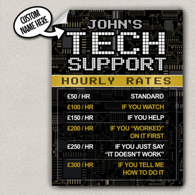 tech hourly rates poster