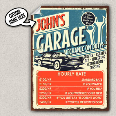 vintage workshop garage poster