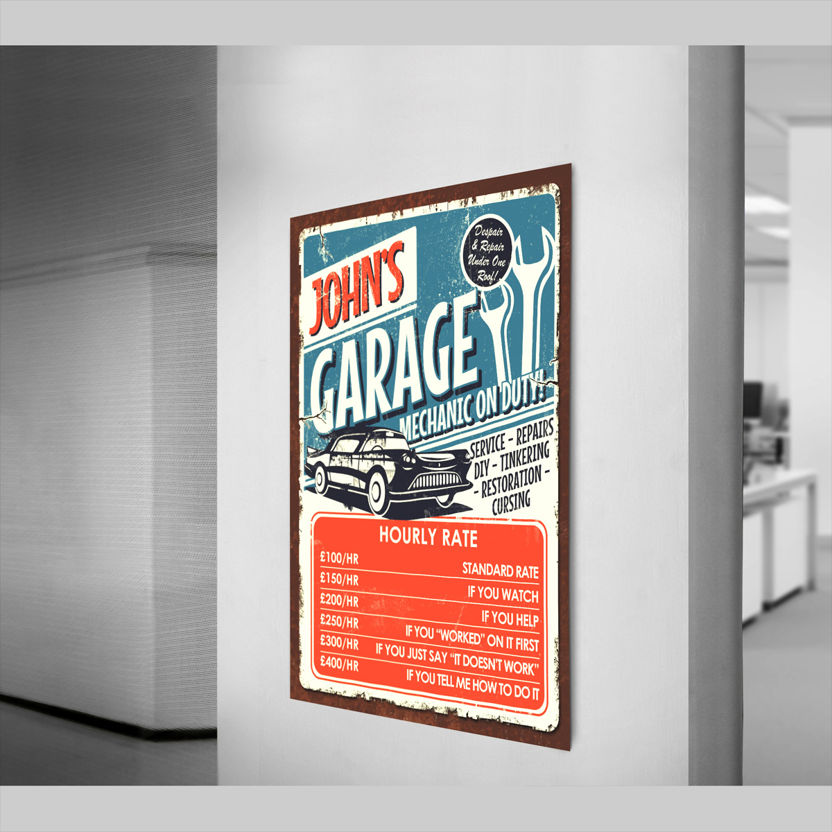 custom vintage garage wall art