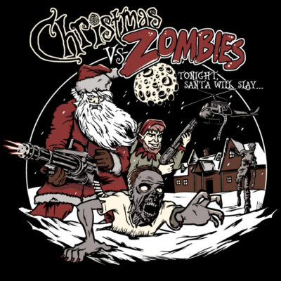 christmas vs zombies t-shirt