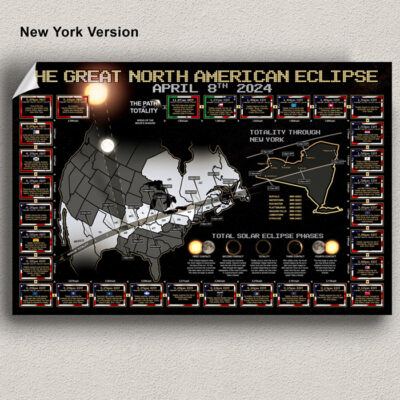 total eclipse 2024 new york information guide poster