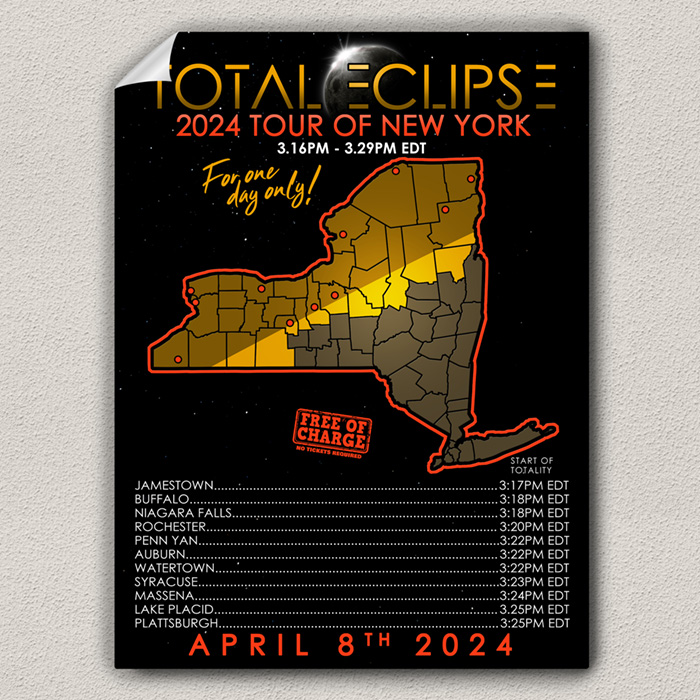 Total Eclipse 2024 New York Tour of New York Eclipse Poster