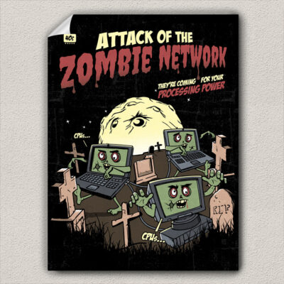 attack of the zombie network poster