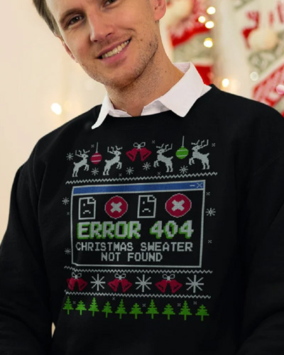 error 404 christmas sweater