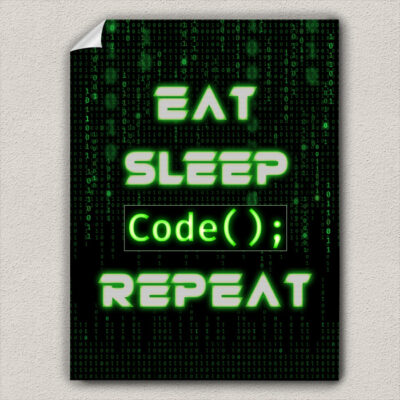 eat sleep code repeat poster