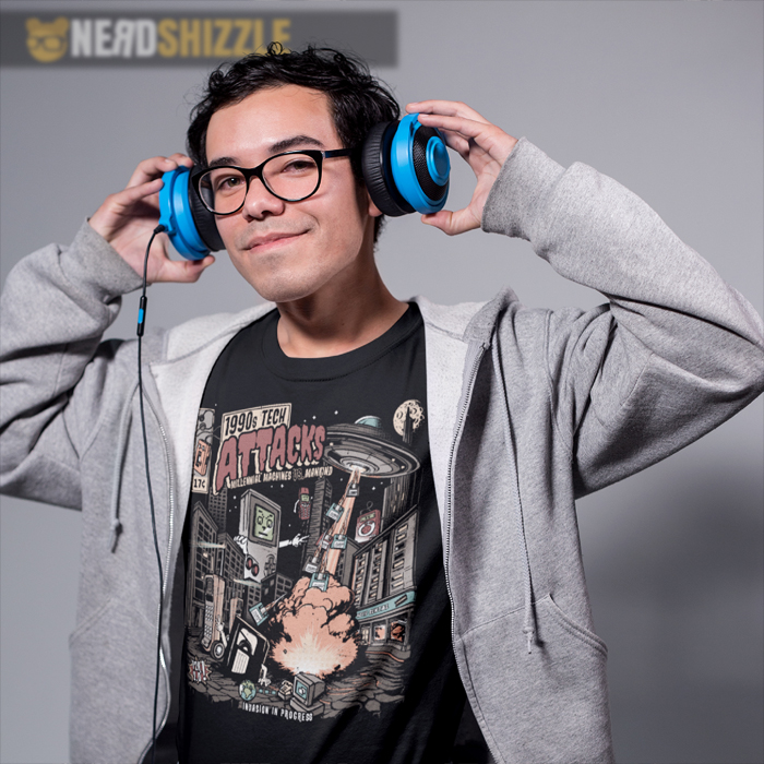 1990s Tech Attacks Funny Computer T-Shirt - Image 4