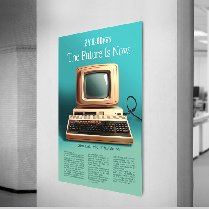 Vintage Computer Advertising Poster Print - 1980s and 1990s Retro Computer Ad - Image 3