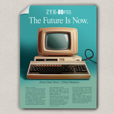 Vintage computer advert poster