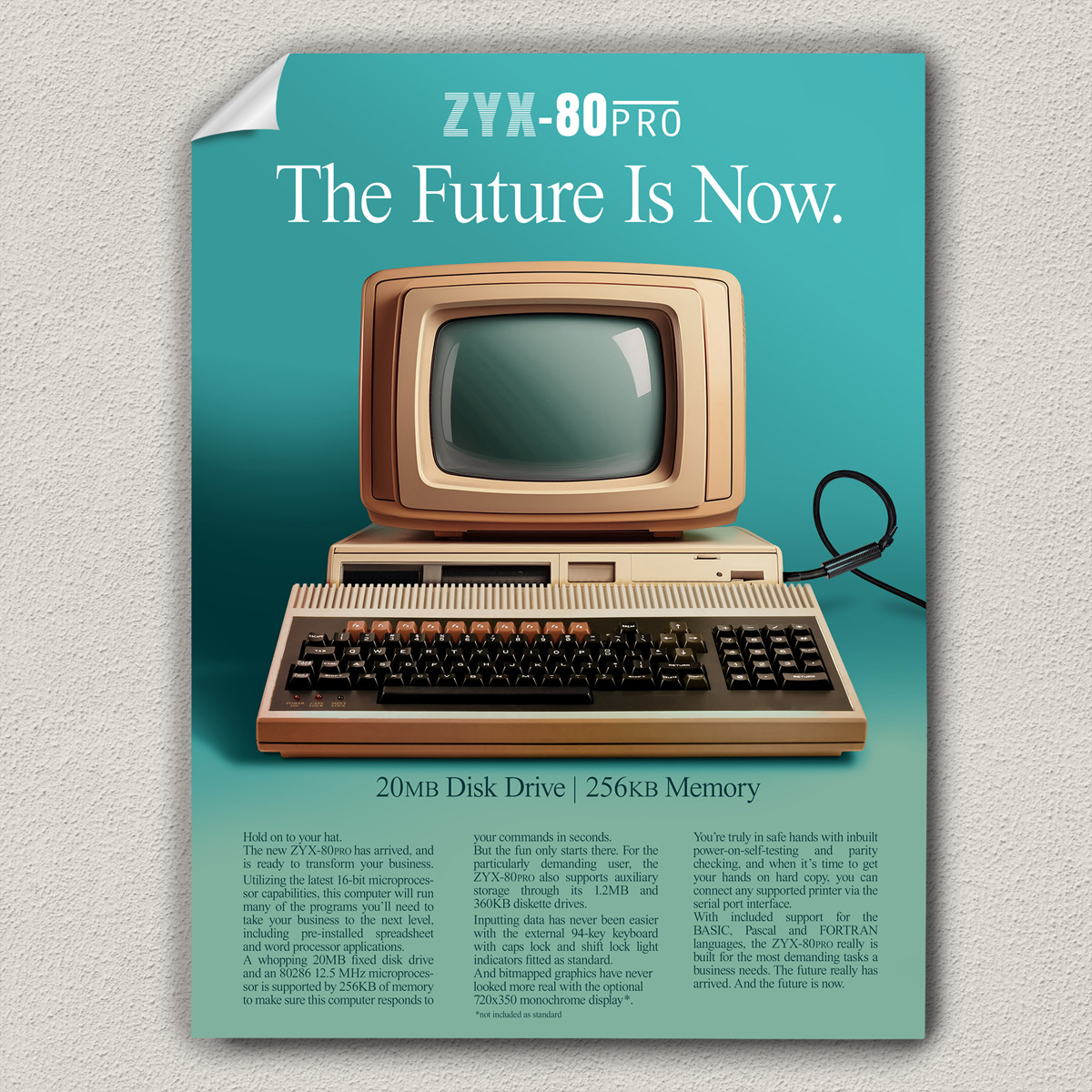 Vintage computer advert poster