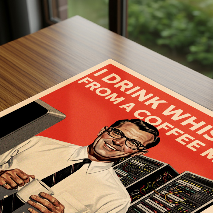 Vintage I Drink Whiskey Cybersecurity Poster Print - Image 3