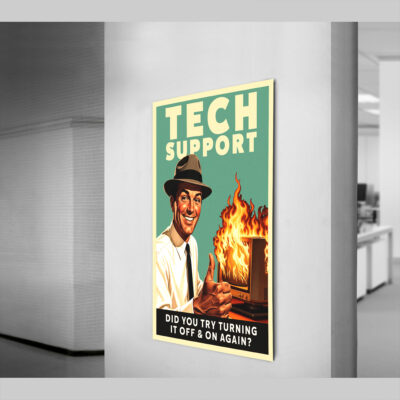 vintage tech support poster
