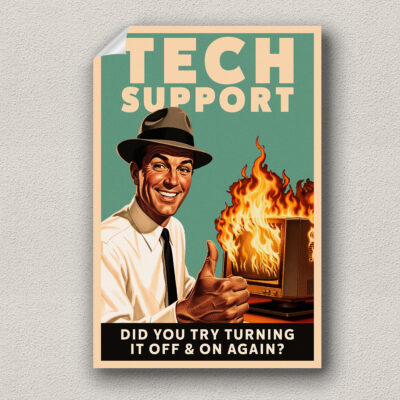 Tech Support Turn If Off and On Again Poster