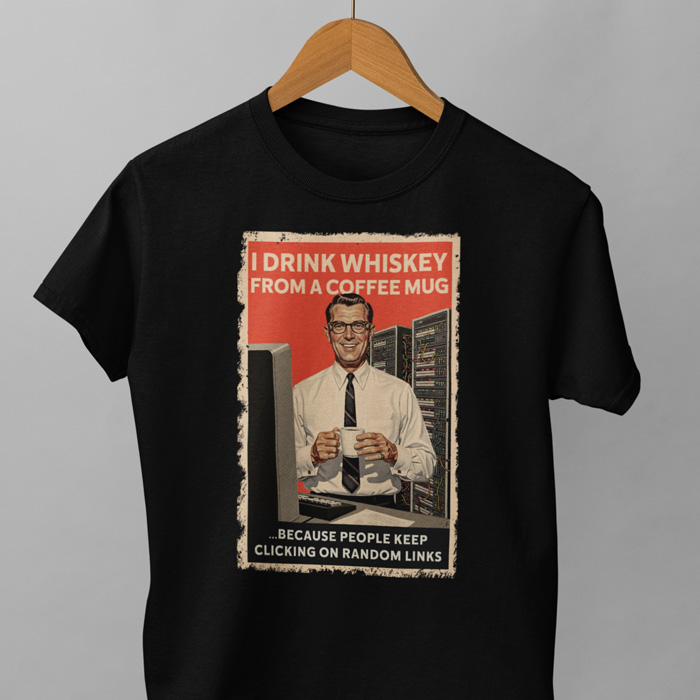 Cybersecurity Drink Whiskey Funny T-Shirt - Image 3