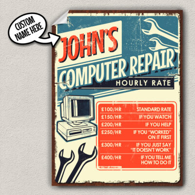 funny hourly rate poster